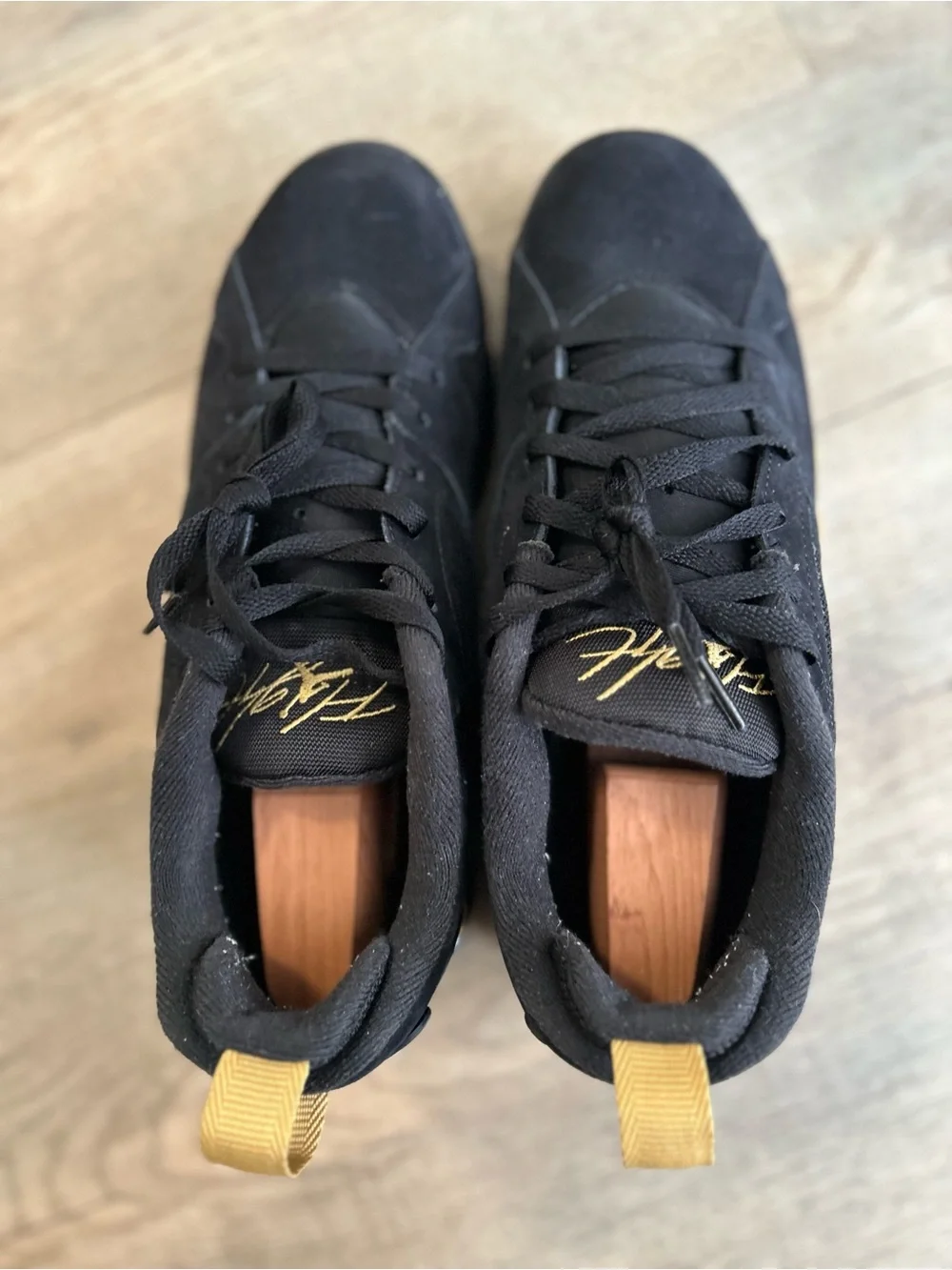Nike Air Jordan 7 Retro Black Gold Men’s Basketball Shoes – Size 9